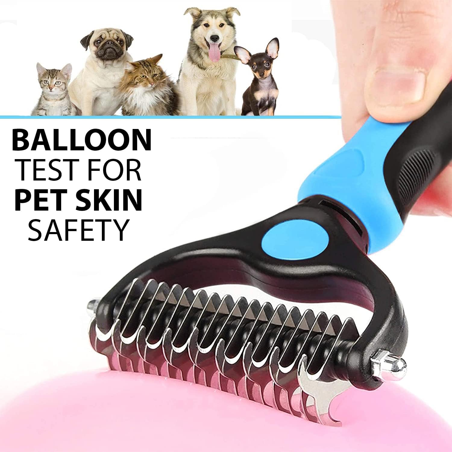 Undercoat Rake for Dogs Double Coat with Pet Comb, Pet Grooming Brush Double-Sided Deshedding Tool Removes Knot &amp; Tangled Hair Dematting Comb for Dogs with Dog Comb for Grooming Furever Brush