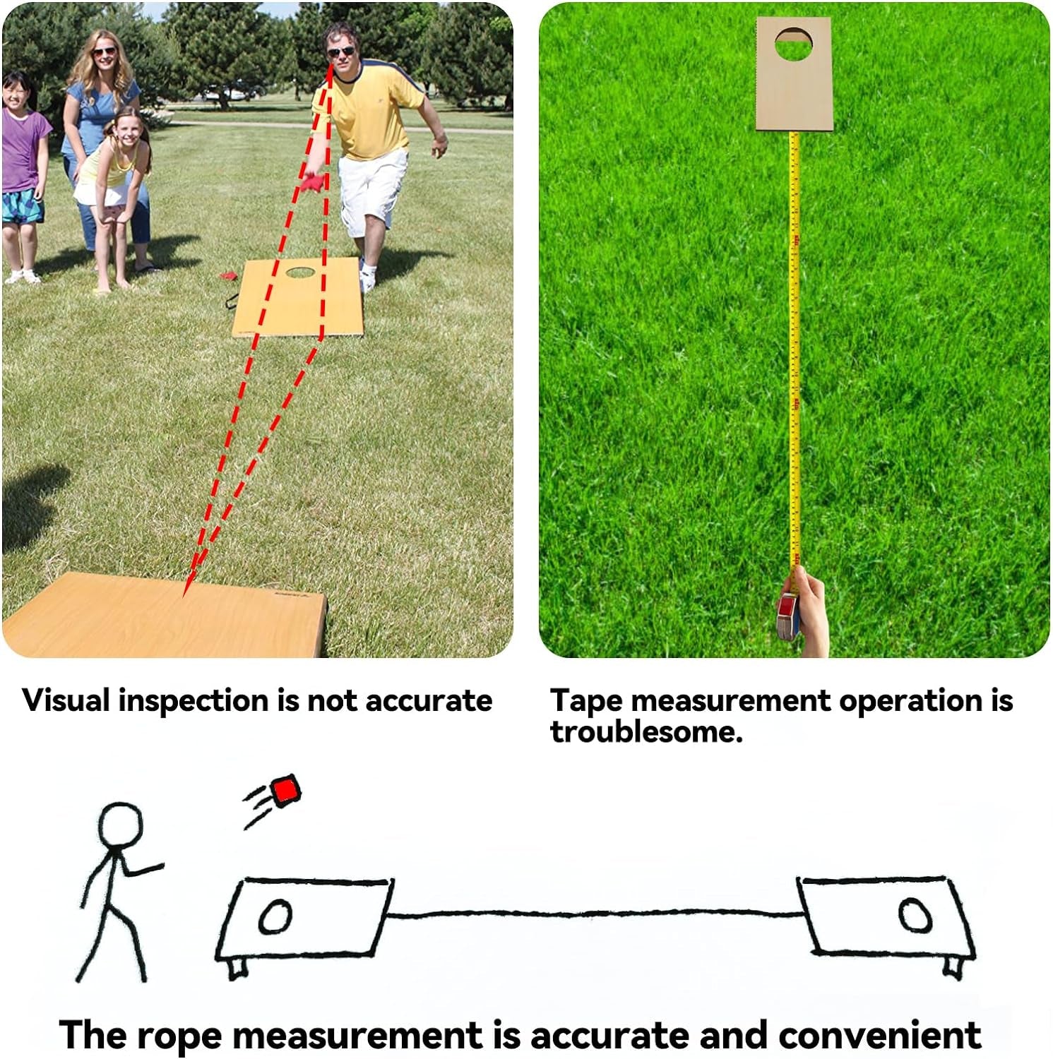 Cornhole Boards Distance Setup Tool, Cornhole Game Measuring Device-Place Your Cornhole Boards the Perfect 27FT Every Time!