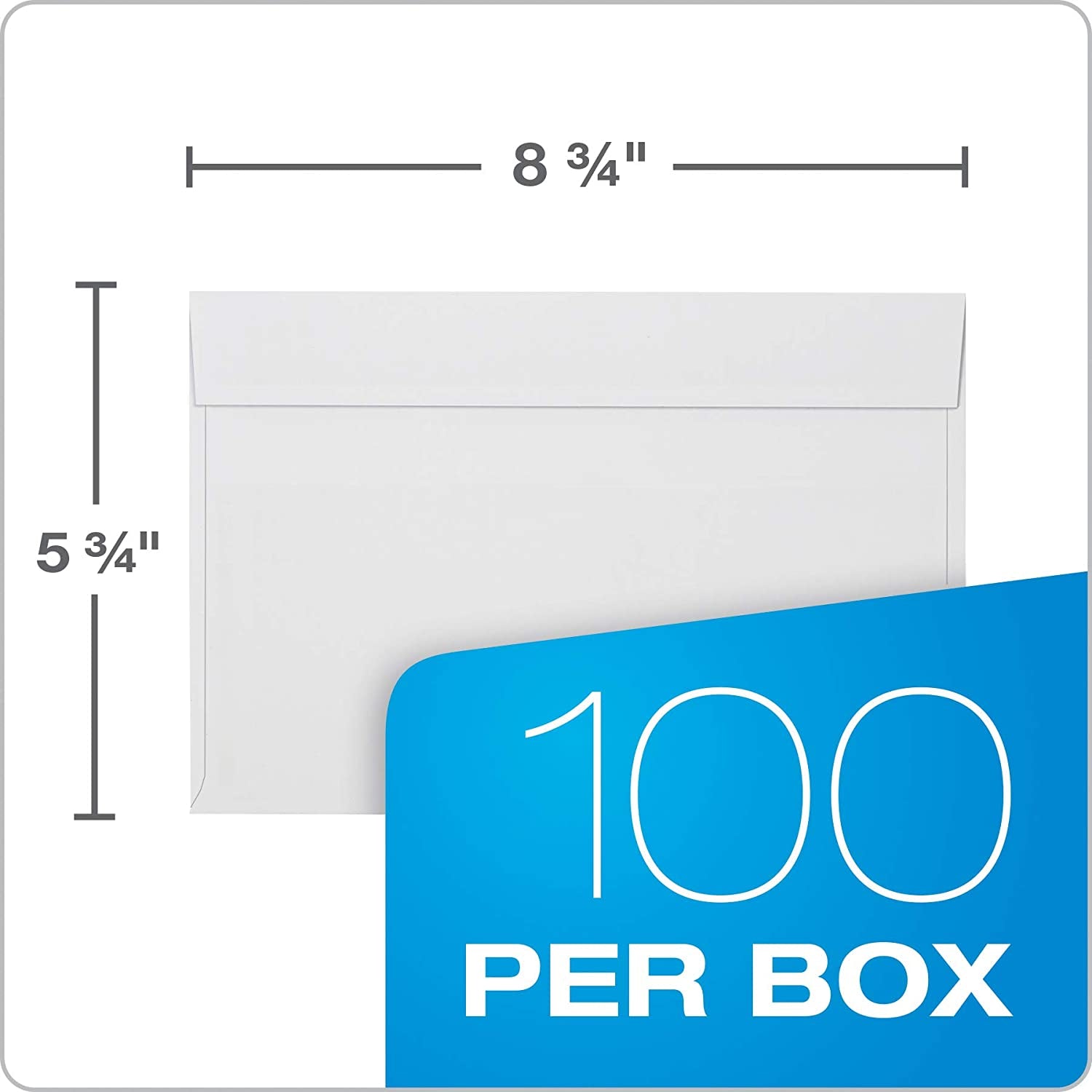 Columbian Invitation &amp; Greeting Card Envelopes, A9, 5-3/4&quot; X 8-3/4&quot;, Self-Seal Closure, Straight Flap, White Wove, 100/Box (COLO468)