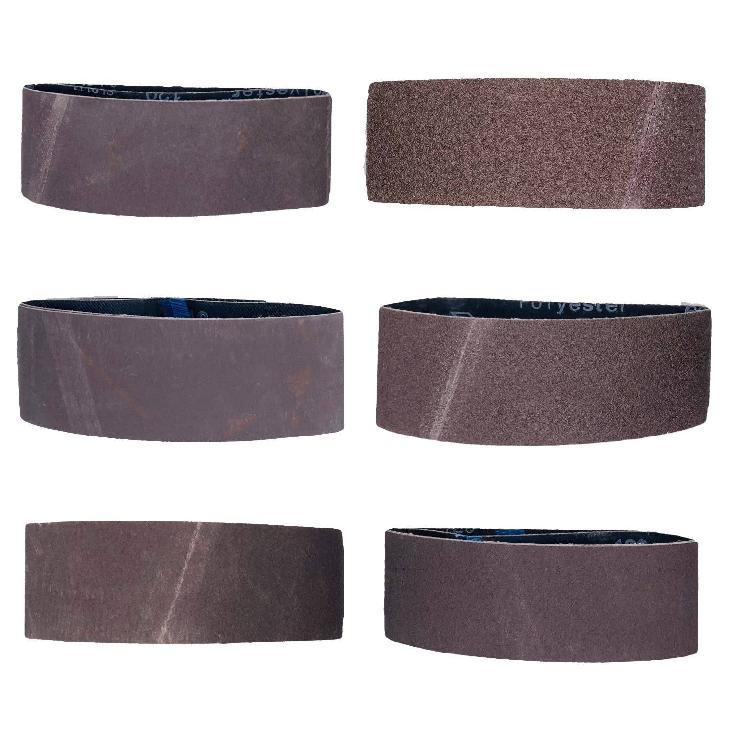 2-1/2 X 16 Sanding Belts, Calcined Aluminum Oxide Belt Sandpaper(3 Each of 40 60 80 120 240 400 Grits) for 2.5X16 Inch Belt Sander, 18 Pack