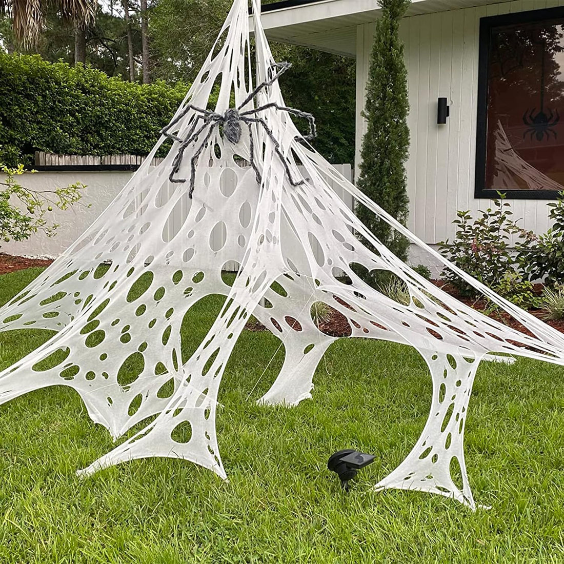 DAZONGE 450 Sqft Spider Webs Halloween Decorations, Stretchy Beef Netting, Spooky Spider Web Decorations for Halloween Party, Haunted House