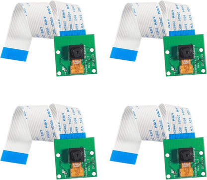 4PCS Raspberry Pi 4 Camera Video Module Mini 5 Megapixels 1080P Sensor OV5647 Webcam with 15 Pin Ribbon Cable for Raspberry Pi Model A/B/B+, Pi 2B and Raspberry Pi 3B, Pi 3 B+, Raspberry Pi 4