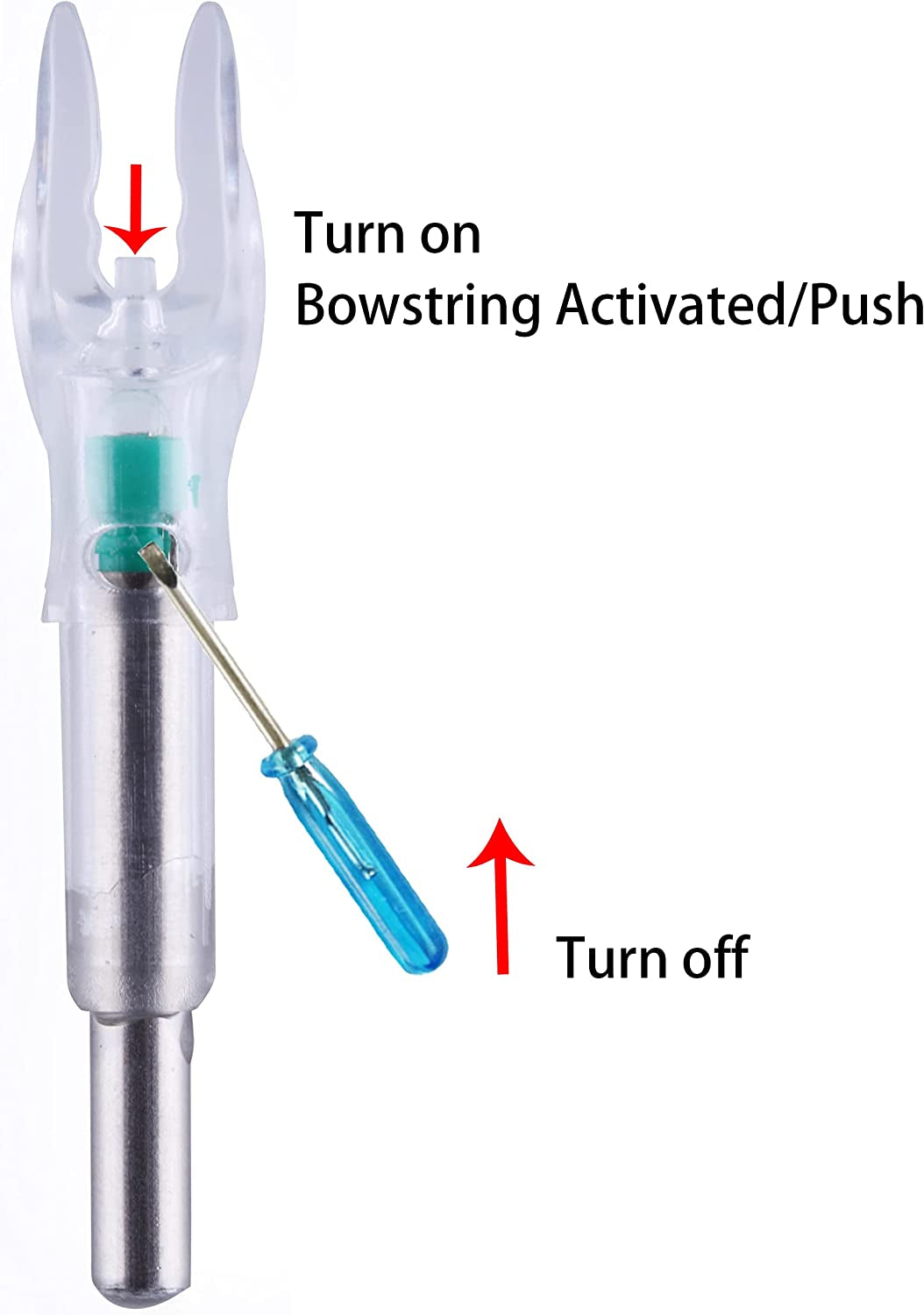 Arrow Nock X/5.2Mm LED Nock Screwdriver Included, 6 PCS Universal Fit for Arrows with ID of .204&quot;.233&quot;.244&quot; &amp; .246&quot;