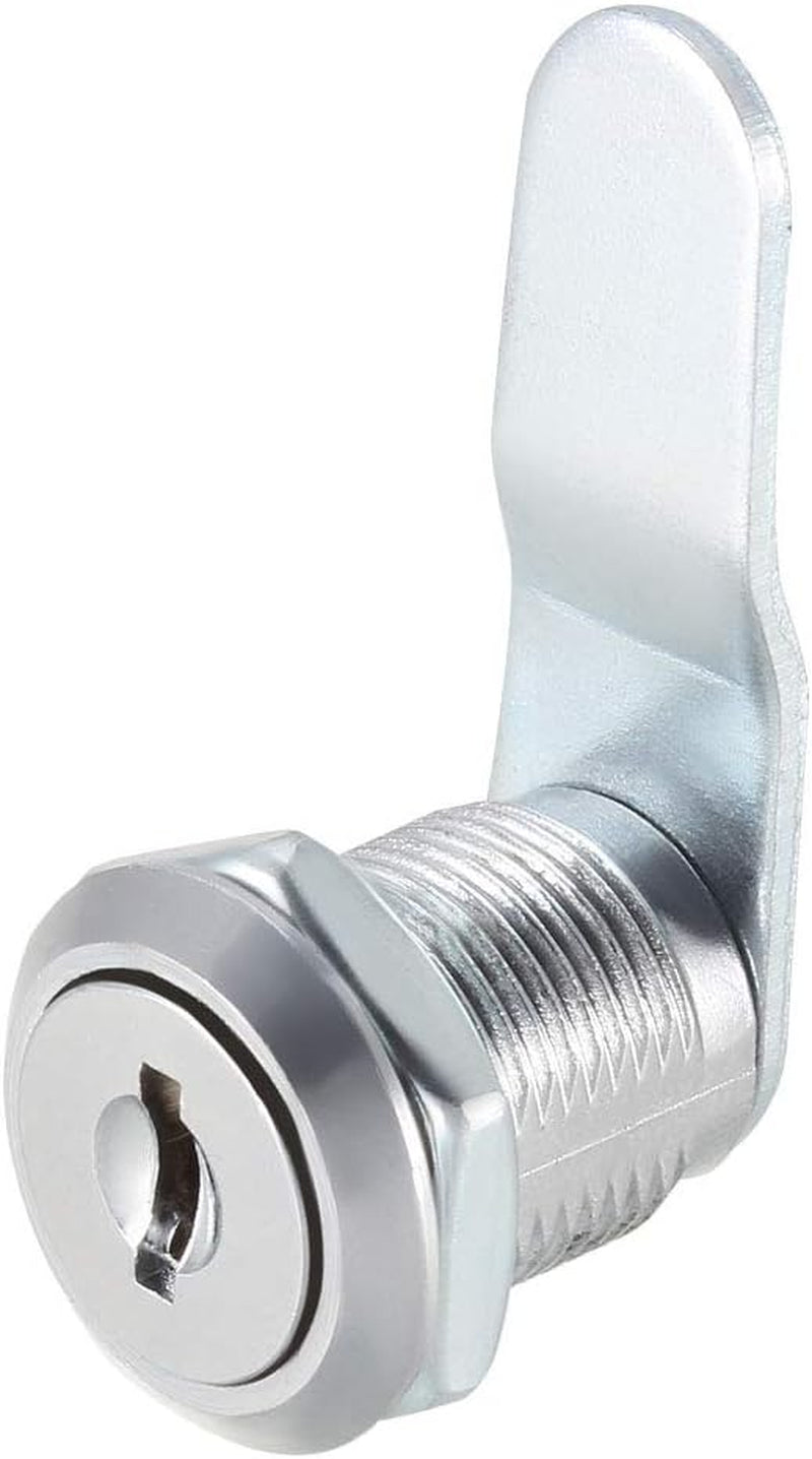 Uxcell Cam Lock 3/4&quot; Cylinder Length Cabinet Locks with No.4 Cam, Fits for 1/2&quot; Max Thickness Panel, Keyed Different Zinc Alloy Secure File Keyed Cam Locks 2Pcs