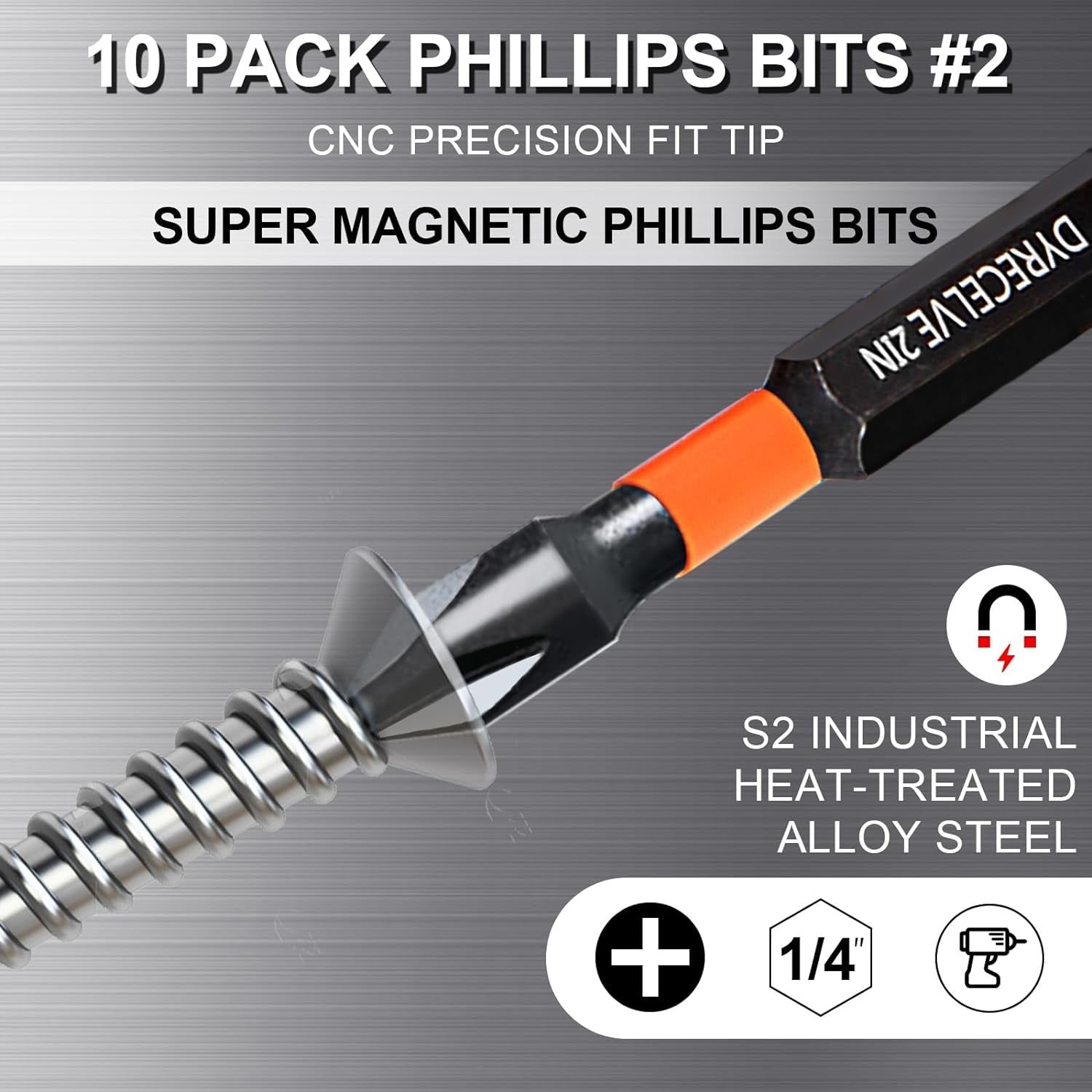 10-Pack 2 Phillips Bits- Phillips Bits 