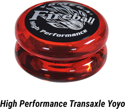 Yomega Fireball Yoyo -HIGH Performance Responsive Transaxle Yoyo, Great for String Tricks for Advance Players to Perform like Pros + Extra 2 Yo Yo Strings &amp; 3 Month Warranty (Red/Black)