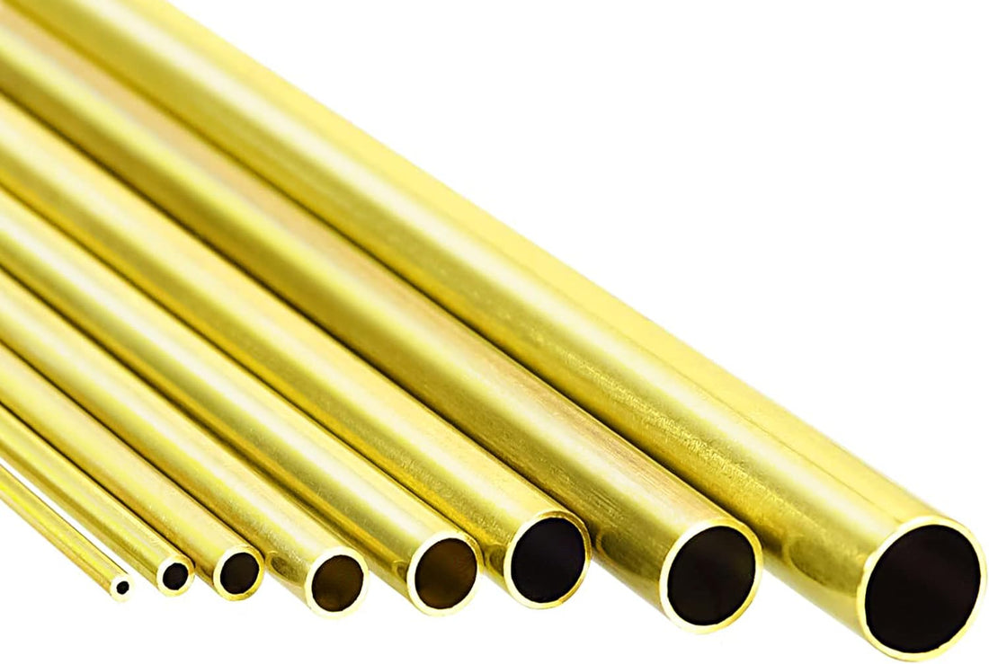 Brass Tube Tubing - 2Mm 3Mm 4Mm 5Mm 6Mm 7Mm 8Mm 10Mm OD X 0.5Mm Wall Thickness 300Mm Length Seamless round Pipe, 8 Pieces