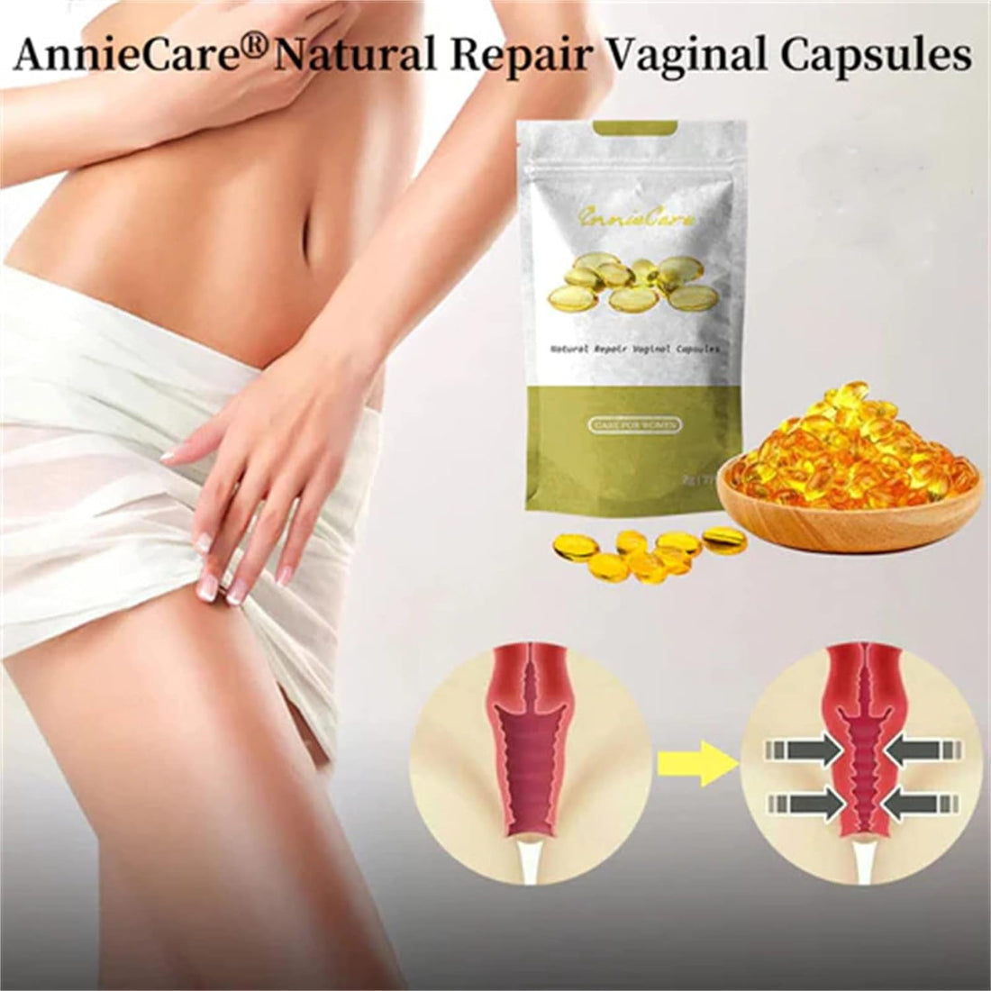 Anniecare PRO Instant Itching Stopper &amp; Detox and Slimming &amp; Firming Repair &amp; Pink and Tender Natural Capsules, Stay Clear &amp; Fresh, Revert to Tight and Tender State (1 Box)