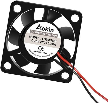 2Pcs 3007 Fan for Raspberry Pi 5 30X30X7Mm Cooler Fan Pi Brushless Cooling Fan 30MM 1.18In 3.3V 5V DC Quiet Fan for Raspberry Pi 4, Pi 3 B+, Pi 3 B, Pi 2, Pi B+, Pi Zero/Zero W,Robot Project