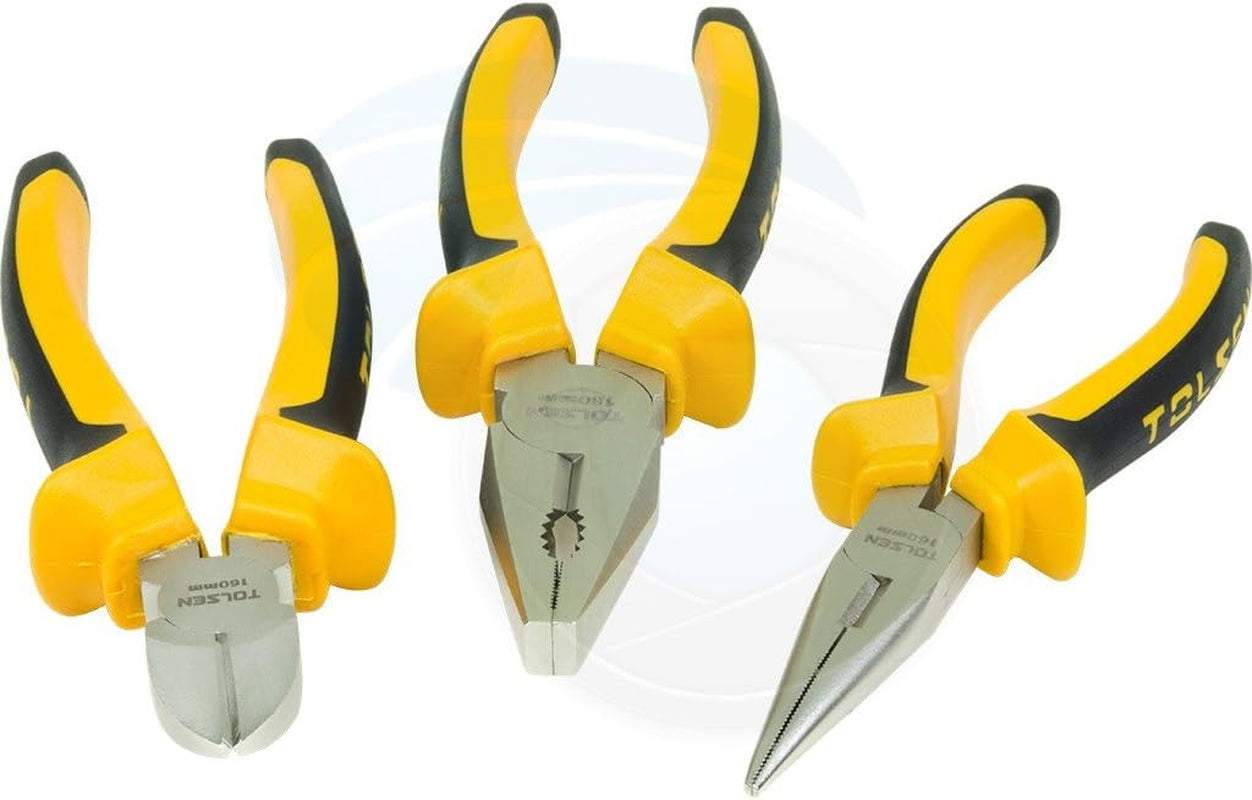 3Pcs Insulated Combination Long Nose Diagonal Side Cutting Pliers Set