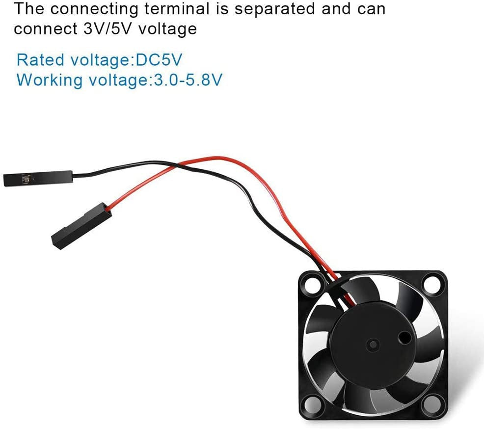 2Pcs 3007 Fan for Raspberry Pi 5 30X30X7Mm Cooler Fan Pi Brushless Cooling Fan 30MM 1.18In 3.3V 5V DC Quiet Fan for Raspberry Pi 4, Pi 3 B+, Pi 3 B, Pi 2, Pi B+, Pi Zero/Zero W,Robot Project