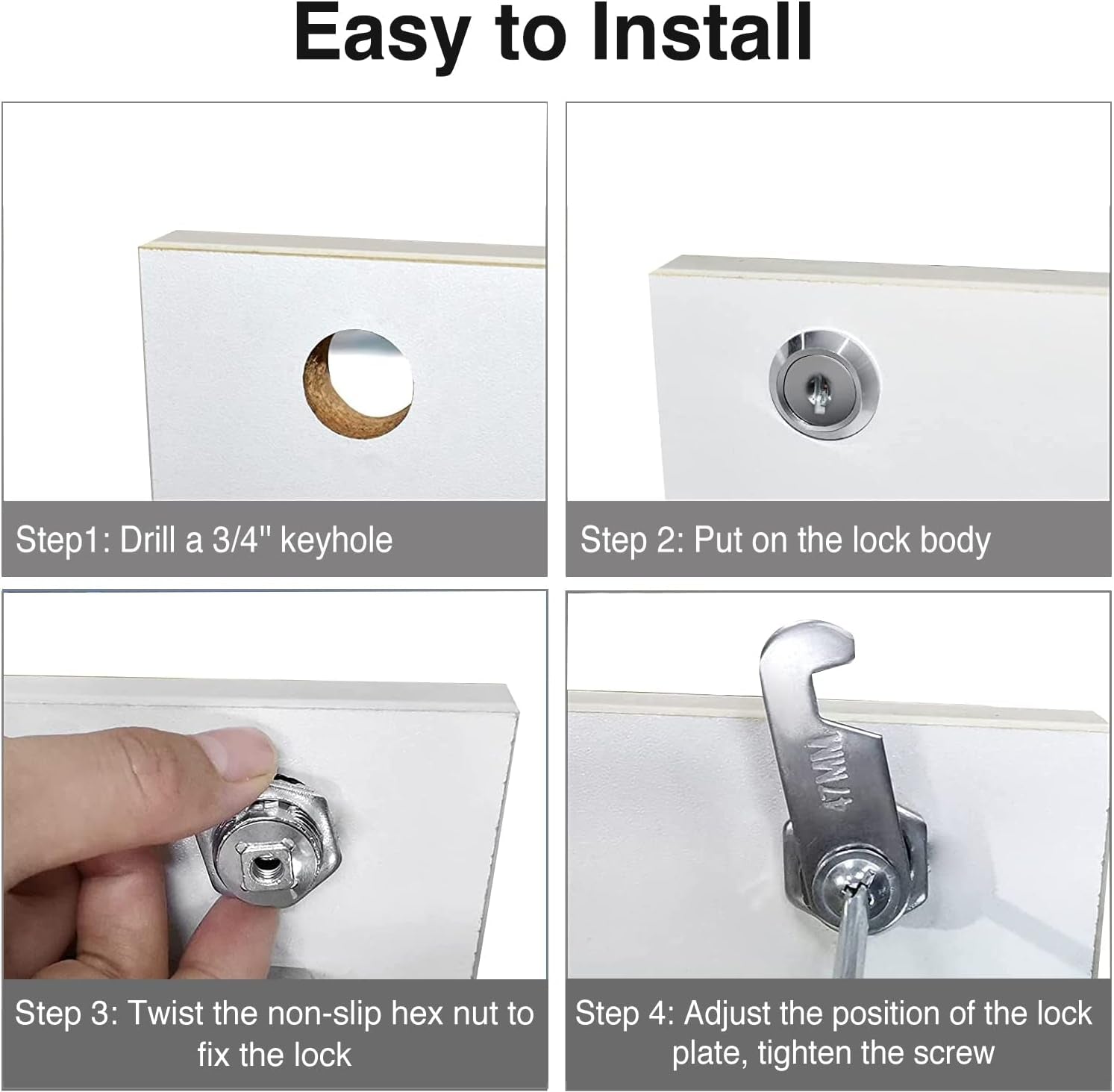 Cabinet Cam Locks Keyed Alike, 5/8&