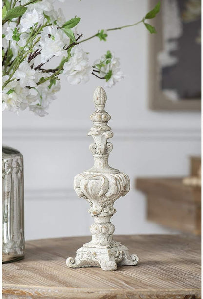 A&amp;B Home Danna Finial Accent, Cement, 4.5&quot; D X 4.5&quot; W X 13.5&quot; H