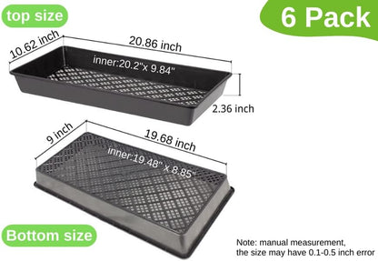 Begrit 1020 Mesh Trays Soil Blocking Trays Seedling Starter 1020 Mesh Bottom Trays for Microgreen Plant Seed Tray 10&