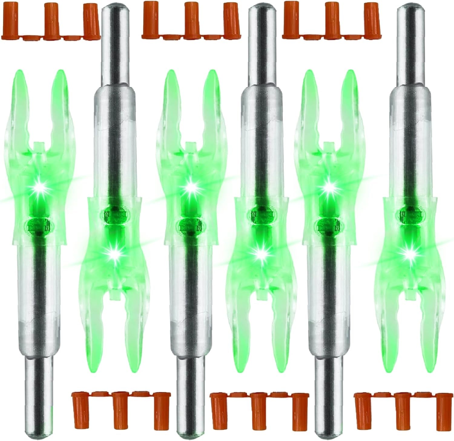 Arrow Nock X/5.2Mm LED Nock Screwdriver Included, 6 PCS Universal Fit for Arrows with ID of .204&quot;.233&quot;.244&quot; &amp; .246&quot;