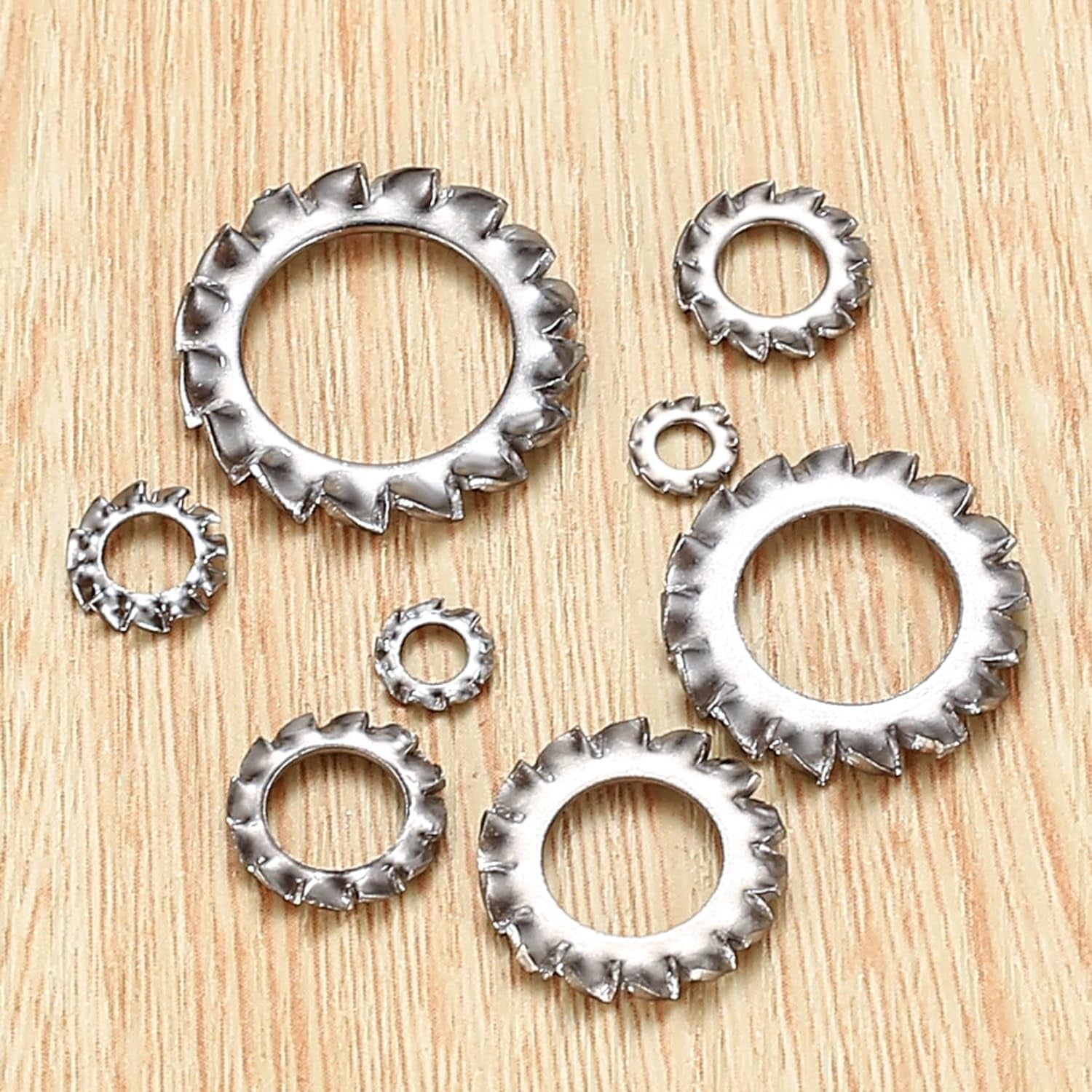 330 Pcs External Tooth Star Lock Washers, Stainless Steel External Starlock Washers Assortment Set, Tooth Locking Ring Washers Kit - M2.5 M3 M4 M5 M6 M8 M10 M12