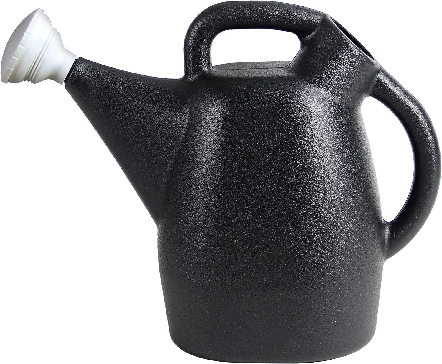 Chapin 47998 Made in USA 2-Gallon Tru-Stream Outdoor and Indoor 100% Recycled Plastic Watering Can, Removable Nozzle, Leak Free, Drip Free, Black with White Nozzle