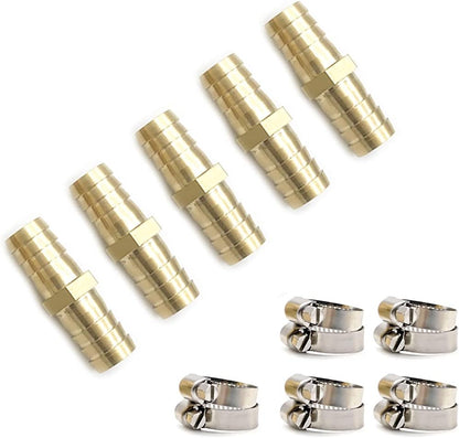 5 Pcs 1/2&quot; Garden Hose Connector Garden Hose Fittings Hose Mender End Repair Mender Kit with Stainless Clamp