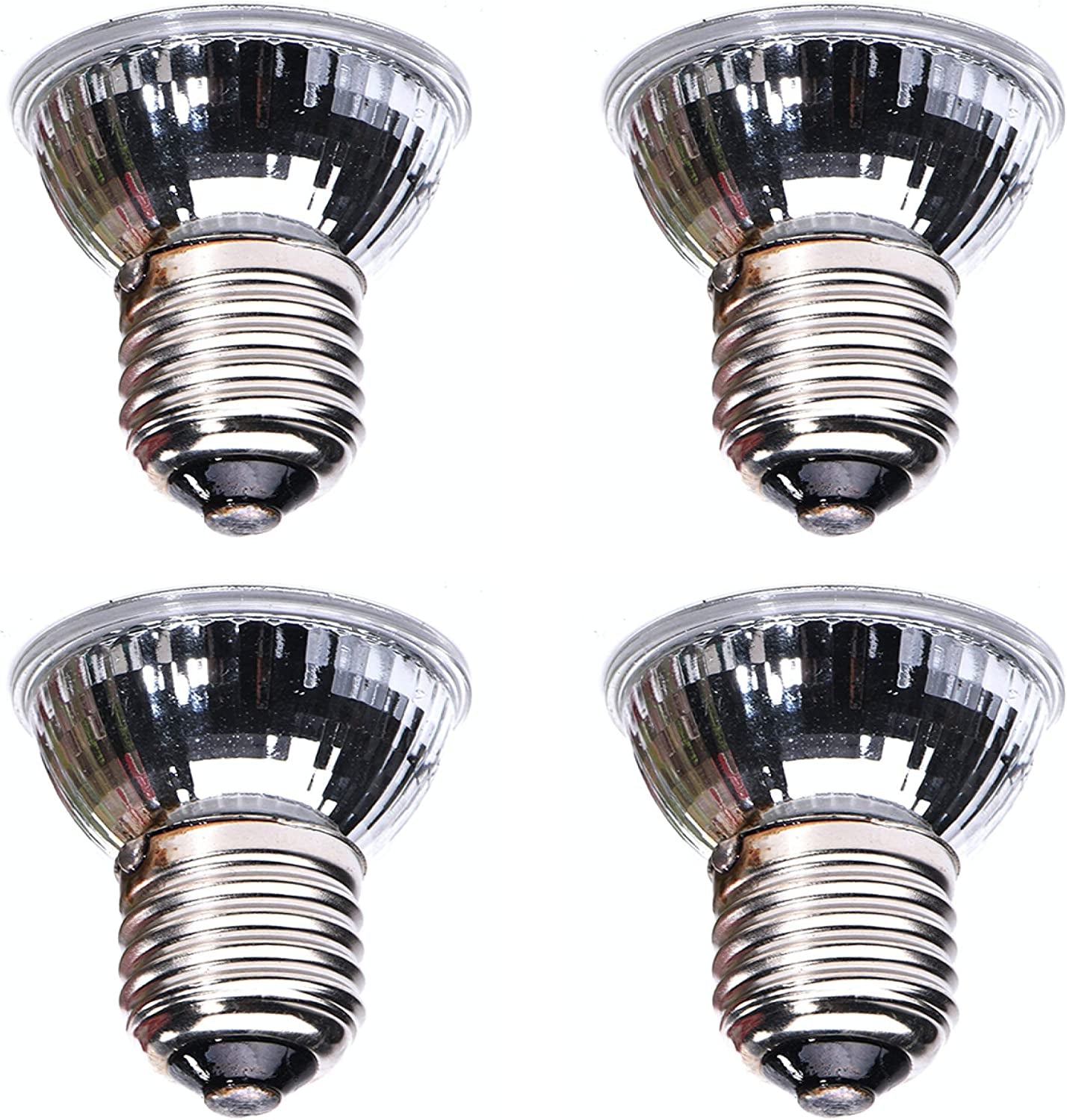 CALPALMY 4-Pack 25W UVA+UVB Bulbs | Heat and Light for Reptiles and Amphibian Tanks, Terrariums and Cages | Works with Various Lamp Fixtures