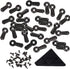 300 Picture Turn Button Fasteners Photo Frame Hardware and 300 Screws for Craft, Hanging, Drawing, Black