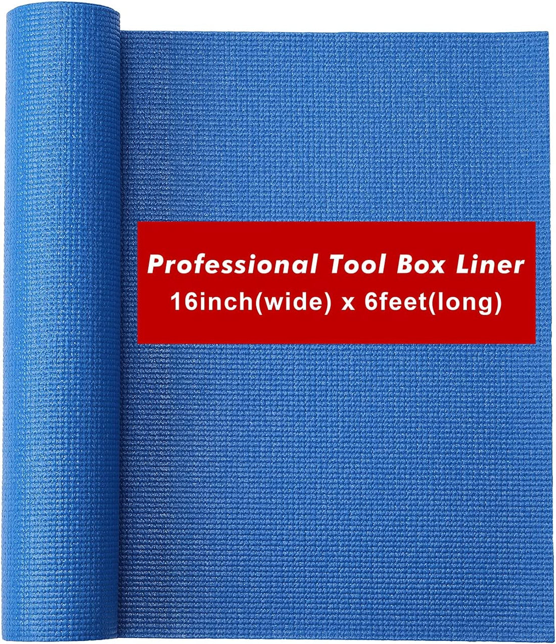 CASOMAN Professional Tool Box and Drawer Liner, Blue, Easy Cut Non-Slip Foam Rubber Toolbox Drawer Liner Mat, 16 Inch (Wide) X 6 Feet (Long)