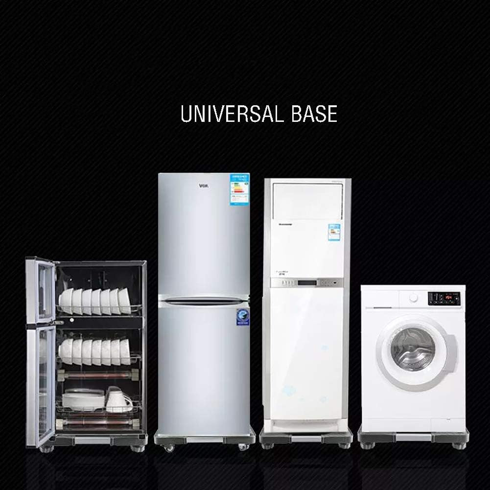 Universal Mobile Base Dorm Fridge Stand Washing Machine Base with 4 Strong Feet Multi-Functional Movable Adjustable Base for Dryer, Washing Machine and Mini Refrigerator(Gray)