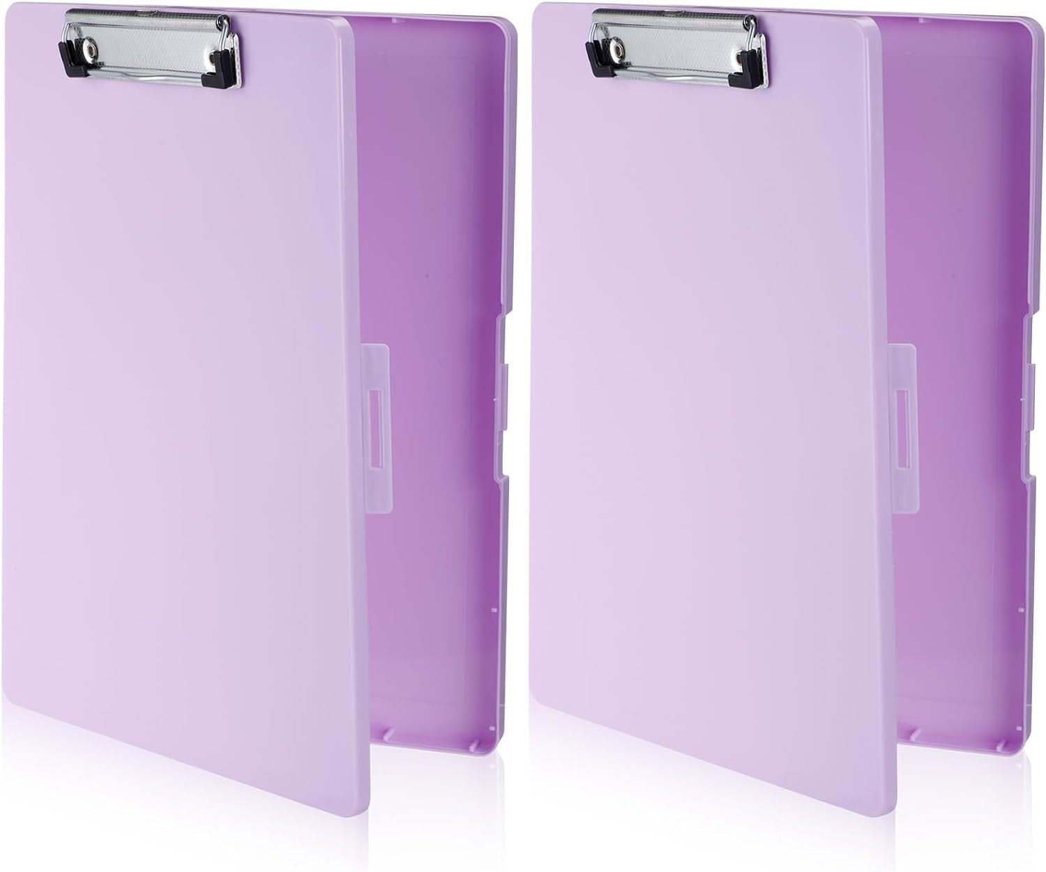 2 Pcs Plastic Clipboard with Storage 12.91 X 9.25 Inch Heavy Duty Clip Boards with Pen Holder Storage Clipboard with Low Profile Clip School Supplies for Office School Classroom, Light Purple