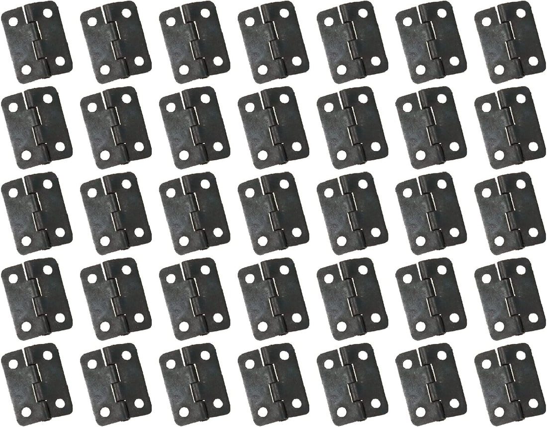 24Pcs Small Door Hinges Foldable Butt Hinges Small Cabinet Hinges with Screws for Jewelry Box, Black