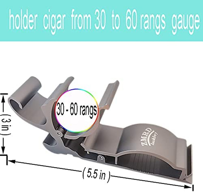 Cigar Holder, Durable Cigar Clip, Cigar Accessories， Single Cigar Holder Cigar Holders for Men Cigar Holders Cigar Stand Can Hold 30-60 Rings Cigars,Cigar Gifts for Men/Golfer 1 Pc (Grey)