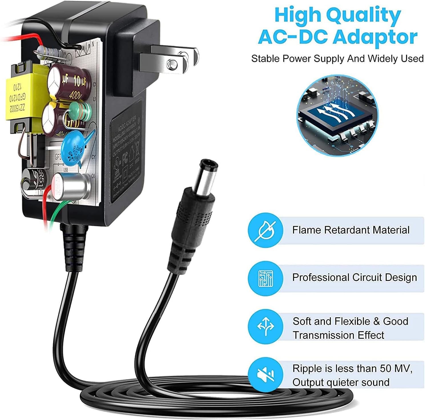 AC DC Charger Power Adapter Compatible with Geek Aire Fan CF2 CF1 CF1SE Power Supply Cord (CF2 / CF1 / CF1SE)