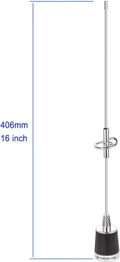 Bingfu Dual Band VHF UHF 136-174Mhz 400-470Mhz Mobile Radio NMO Antenna Vehicle Ham Radio NMO Mount Antenna for Car Truck Ham Radio Amateur Radio Mobile Radio Two Way Radio Marine VHF Radio