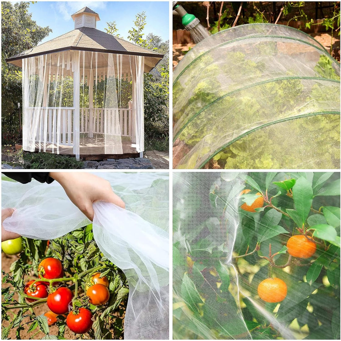 Bug Netting, Garden Netting for Garden Protection Mosquito Net Fine Mesh Cicada Tree Net Greenhouse (8Ft X 25Ft, White)