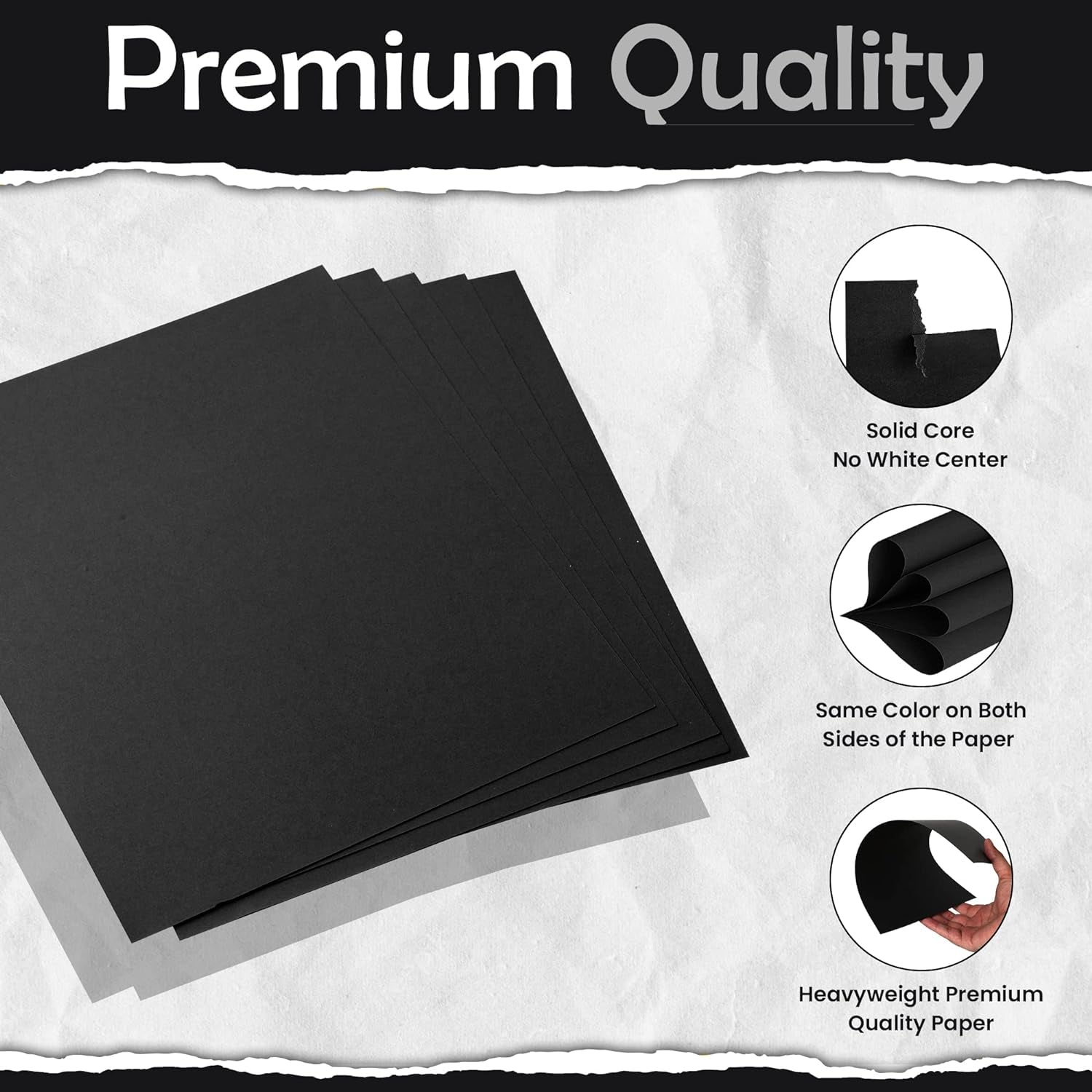 120 Sheets Black Cardstock 8.5 X 11 Inch Thick Paper, 80Lb. 216 GSM Heavy Weight Printer Paper, Cardstock for Invitations, Menus, Calligraphy, Stationery Printing, Scrapbook, Crafts, DIY Cards