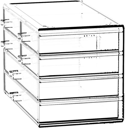 Clear Makeup Organizer with Acrylic Drawers - Ideal Makeup Organizer for Vanity or Dresser with Clear Storage Drawers,6 Drawers, Pattern F