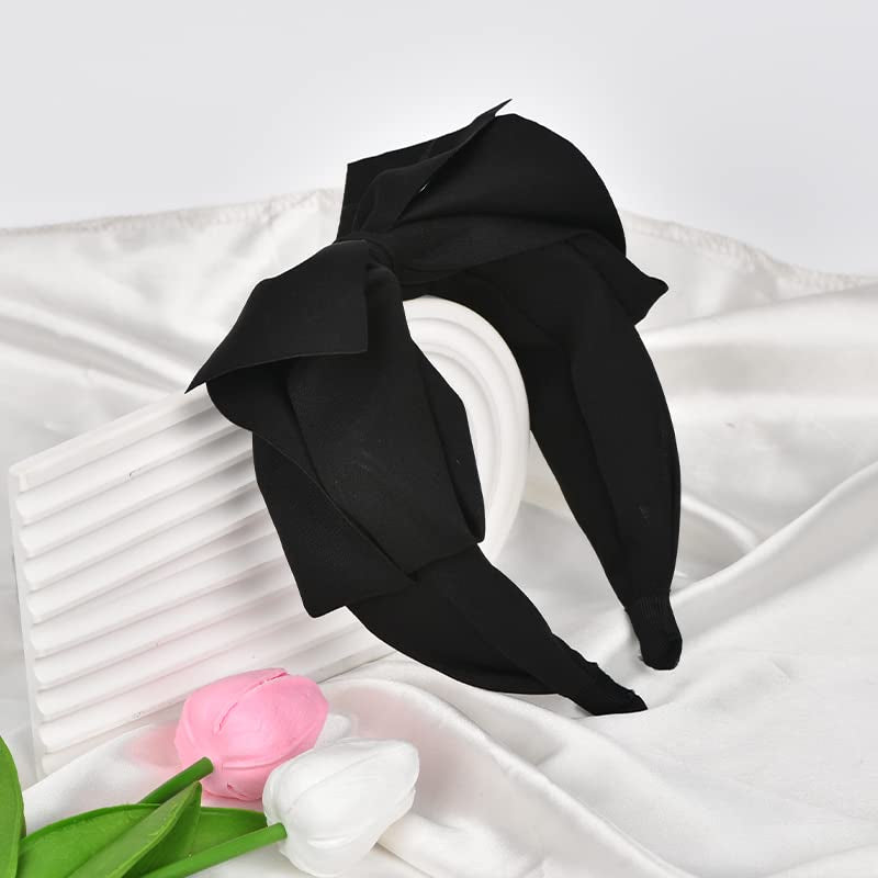 Big Bowknot Headband Bow Headbands for Women Girls Head Bands with Bow Hair Band Black Bow Knot Headband for Women Bows Headbands Bowknot Hair Hoop Bow Hairband Hair Accessories