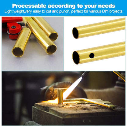 Brass Tube Tubing - 2Mm 3Mm 4Mm 5Mm 6Mm 7Mm 8Mm 10Mm OD X 0.5Mm Wall Thickness 300Mm Length Seamless round Pipe, 8 Pieces