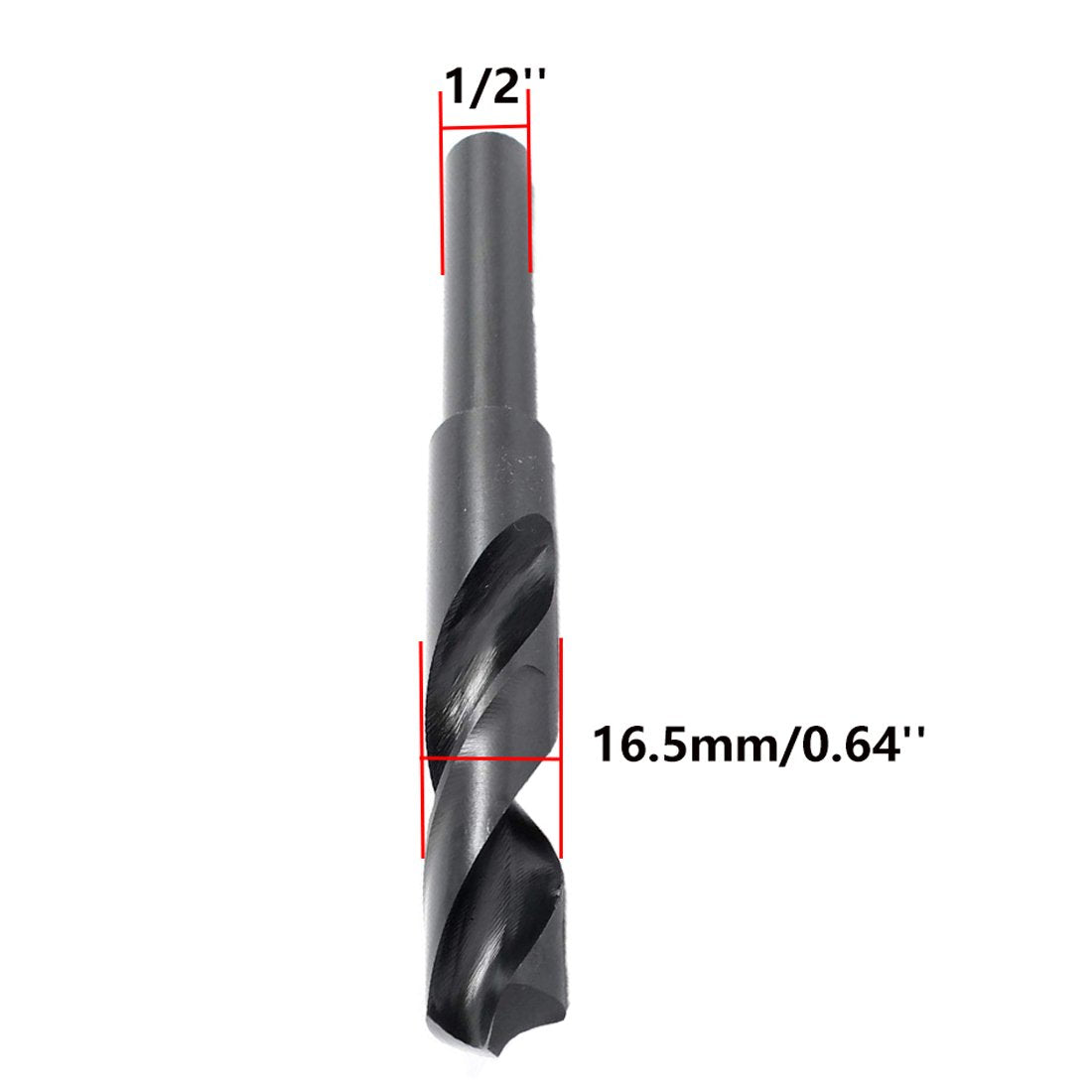 1/2&quot; Reduced Shank Drill Bit High-Speed Steel 16.5Mm/0.6&quot; Dia Split Point Tip Twist Drill Bit for Bench Drill