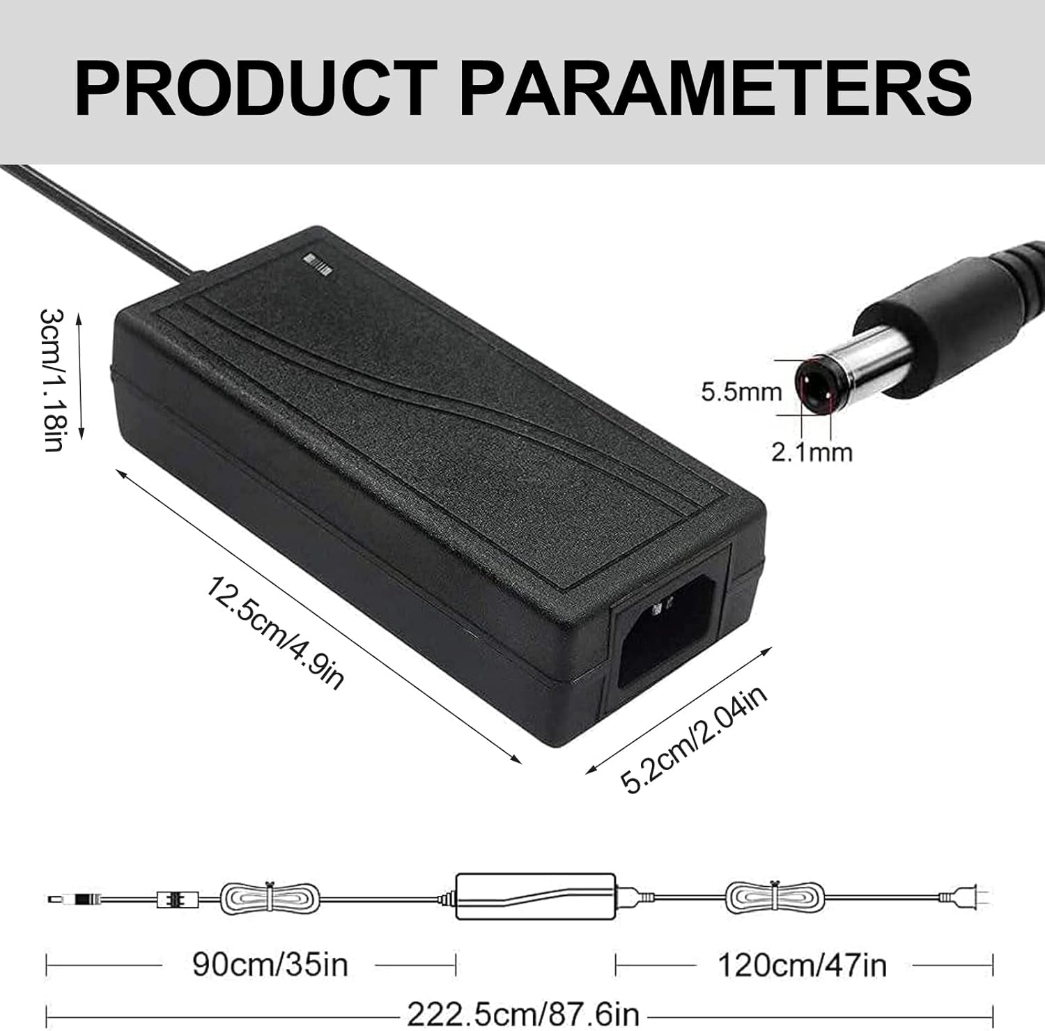 24V 6A 144W AC Power Supply Adapter 6Amp 100-240V AC to DC 24 Volt 6Amp 5.5Mm X 2.1Mm DC Plug, for DC 24V LED Strip Light, CCTV Cameras