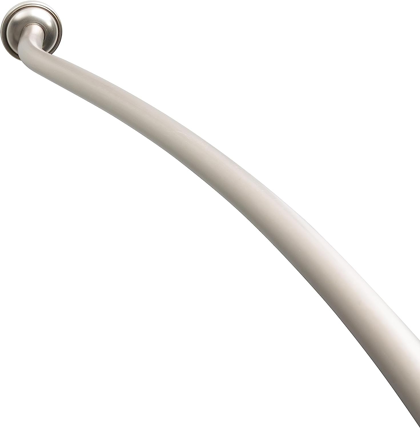 Bath Bliss Curved Shower Rod | Adjustable 42&quot;-72&quot; Inch | Bathroom Shower Curtain and Liner Rod | 33% More Space | Wall Mounted | Easy Installation | Iron | Satin