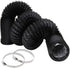 3Inch Flexible Ducting Hose 16.5 Feet Black Aluminum Ducting Dryer Vent Hose with 2 Screw Clamps for Heating Ventilation Air Conditioning (HVAC), Boat Blower, Exhaust Grow Tents