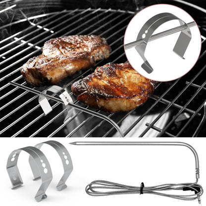 BBQ Grill Replacement Parts for Camp Chef Meat Probes, 2-Pack Temperature Probe for Camp Chef Pellet Smoker Grills, with 2 Stainless Steel Clips Accessories