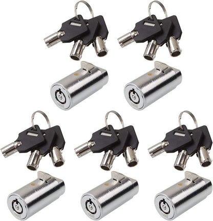 Candy Machine Key, High Security Vending Machine Lock and Key (Keyed Alike), 5-Pack Soda Machine Lock for Coke Machine, Pepsi Machine, Snack Machine, Candy Machine