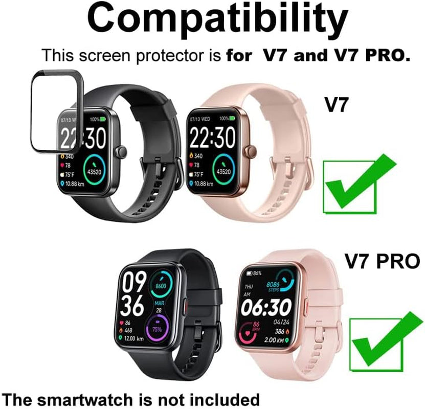 3D Screen Protector Compatible with SKG V7 and V7 PRO 1.7 Inches Smartwatch