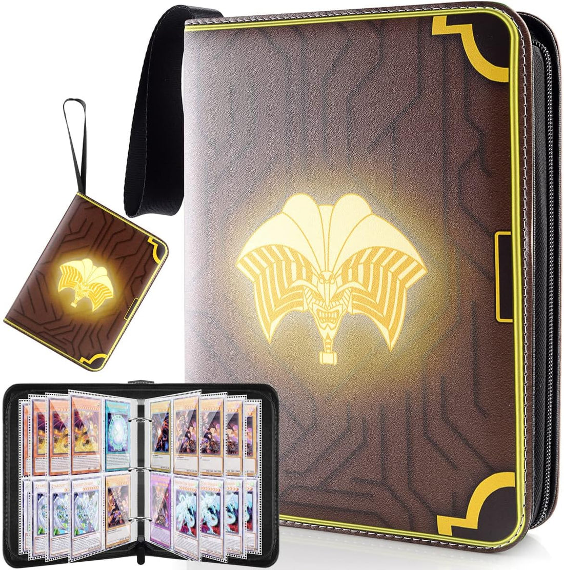 Trading Card Binder for Yugioh Cards, TCG Card Folder Album Books Case with Zipper Fits PM MTG YGO, Holds up to 400 Cards, Gifts for Boys/Girls (The Forbidden One)