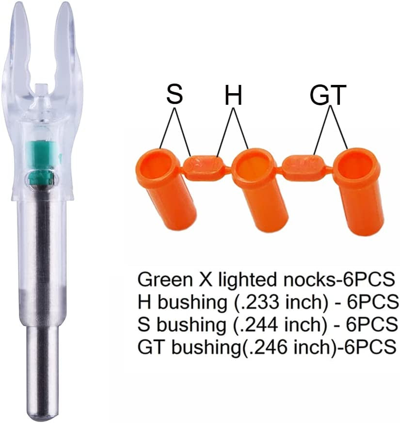 Arrow Nock X/5.2Mm LED Nock Screwdriver Included, 6 PCS Universal Fit for Arrows with ID of .204&quot;.233&quot;.244&quot; &amp; .246&quot;