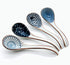 Asian Soup Spoon,Ceramic Ramen Spoon,6.4Inch Japanese Pho Spoon with Long Handle for Miso,Dumpling,Noodles,Wonton (Blue and White Porcelain, Set of 4)