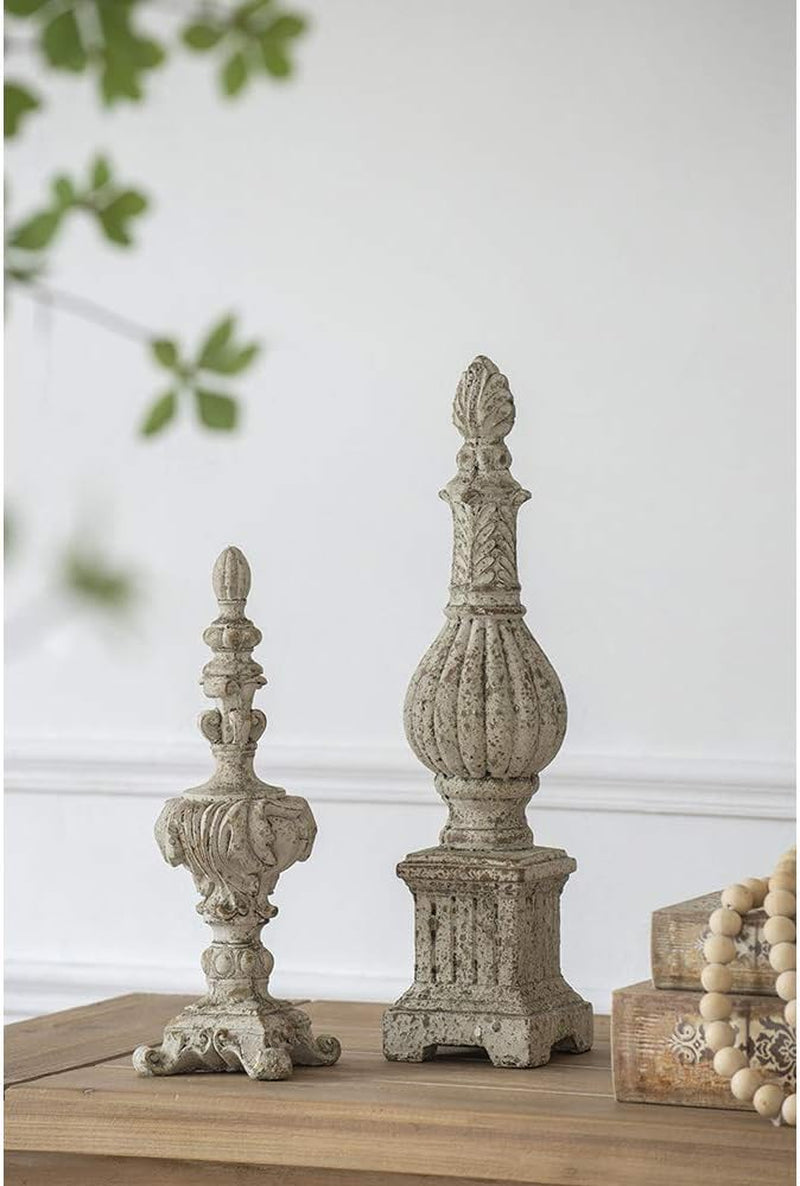 A&amp;B Home Danna Finial Accent, Cement, 4.5&quot; D X 4.5&quot; W X 13.5&quot; H