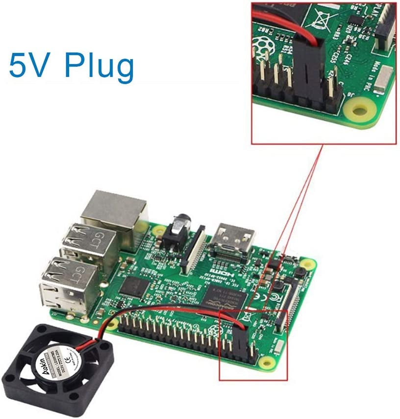 2Pcs 3007 Fan for Raspberry Pi 5 30X30X7Mm Cooler Fan Pi Brushless Cooling Fan 30MM 1.18In 3.3V 5V DC Quiet Fan for Raspberry Pi 4, Pi 3 B+, Pi 3 B, Pi 2, Pi B+, Pi Zero/Zero W,Robot Project