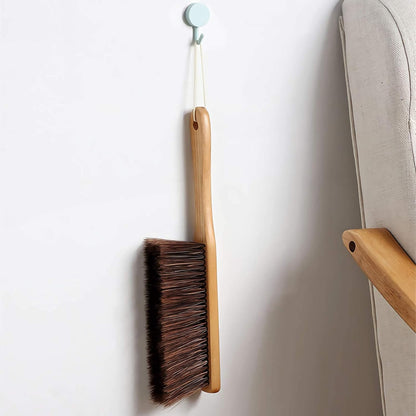 Counter Duster with Wood Handle, Hand Broom,Wood Block Hand Brush,Horse Hair Brush Broom Dust Brush Bench Woodworking Brush-Brushes Used for Counter, Furniture, Drafting, Patio, Fireplace Cleaning