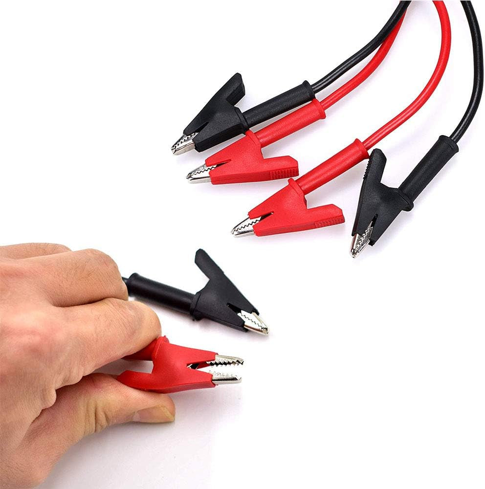 5 Pcs Alligator Clips to Alligator Clip Heavy Duty Silicone Jumper Wires Test Leads Set, Double-Ended Clips Alligator Clips Insulated Test for Electrical Testing